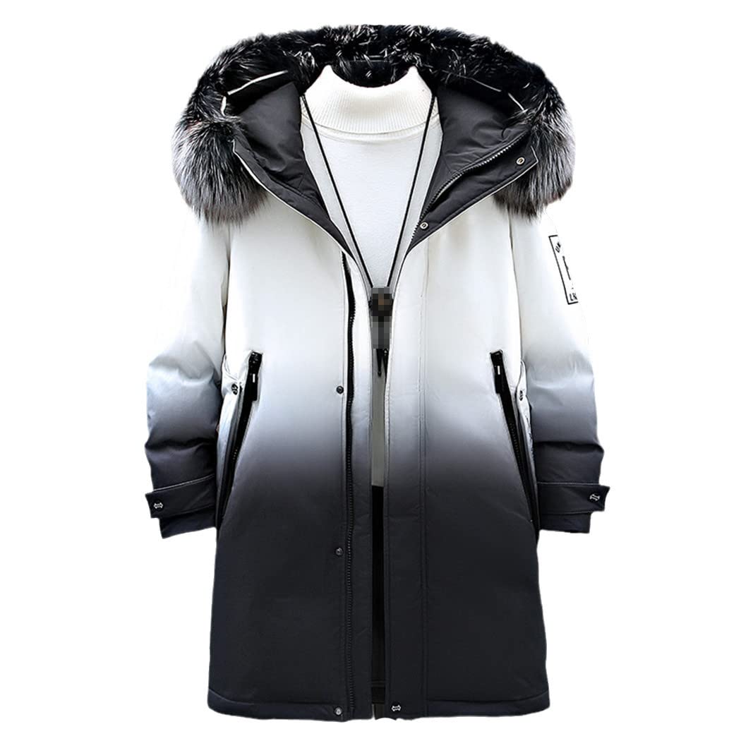 Men Long Down Jacket Young Puffer Coat Thicken Outdoor Warm Windproof Winter White Duck Down Parkas