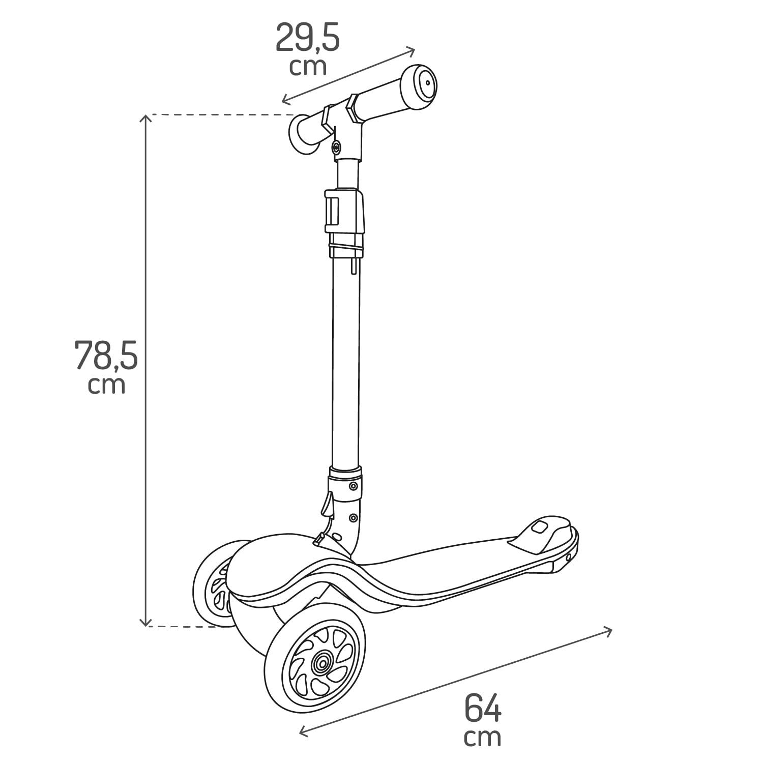 Trottinette Enfant 3 Roues MoMi SAN 2 en 1, Guidon réglable (60/66/72 cm), Pliable, Roues LED avec roulements ABEC-7, Frein à Pied, légère (2,7 kg)
