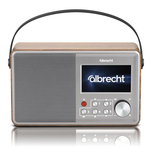 Albrecht DR 862 DAB+ Digitalradio mit UKW | intuitive Handhabung | große Schriften | aktivierbarer Komfortmodus verhindert Fehlbedienung | ASA Warnmeldungen | Akku- oder Netzbetrieb | Retro-Holz
