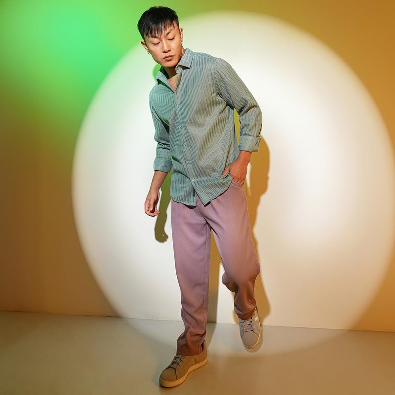 Image of CAHOOT Men's Solid Utility Shirt | Casual Wear | Spread Collar | Long Sleeve | Button Closure | Shirt Crafted with Comfort Fit for Everyday Wear