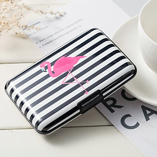 Image of Elfish Mini RFID Aluminum Wallet Credit Cards Holder Metal ID Case for Men Women (crane)