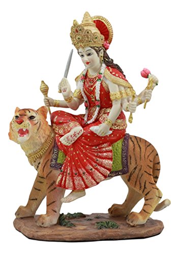 Ebros Hindu Goddess Durga Sitting On Tiger Statue The Invincible Devi Shakti Independence