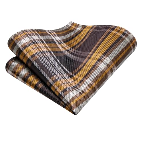 Image of Hi-Tie Men Ties Sets Silk Stripe Paisley Necktie Pocket Square Cufflinks for Business Wedding