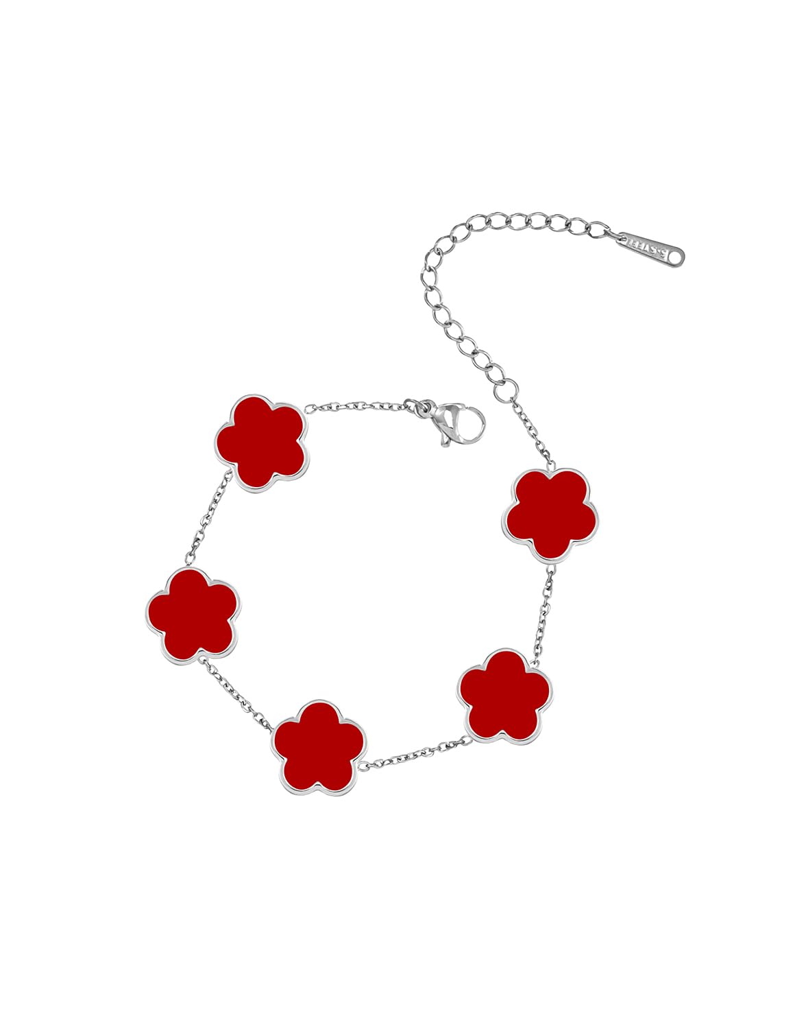 JIEMUCHU Gold Plated Stainless Steel Flower Bracelet Jewelry for Women