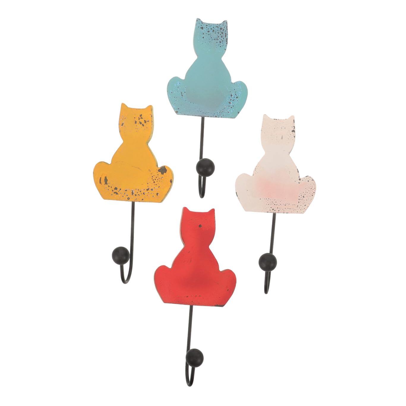 SHINEOFI Ganchos De Toalla De Baño Percheros Ganchos Para Abrigos De Gato Colgante Encima Linda Decoración De La Habitación Estante Manos Percha Gancho De Hierro 4 Piezas X 4