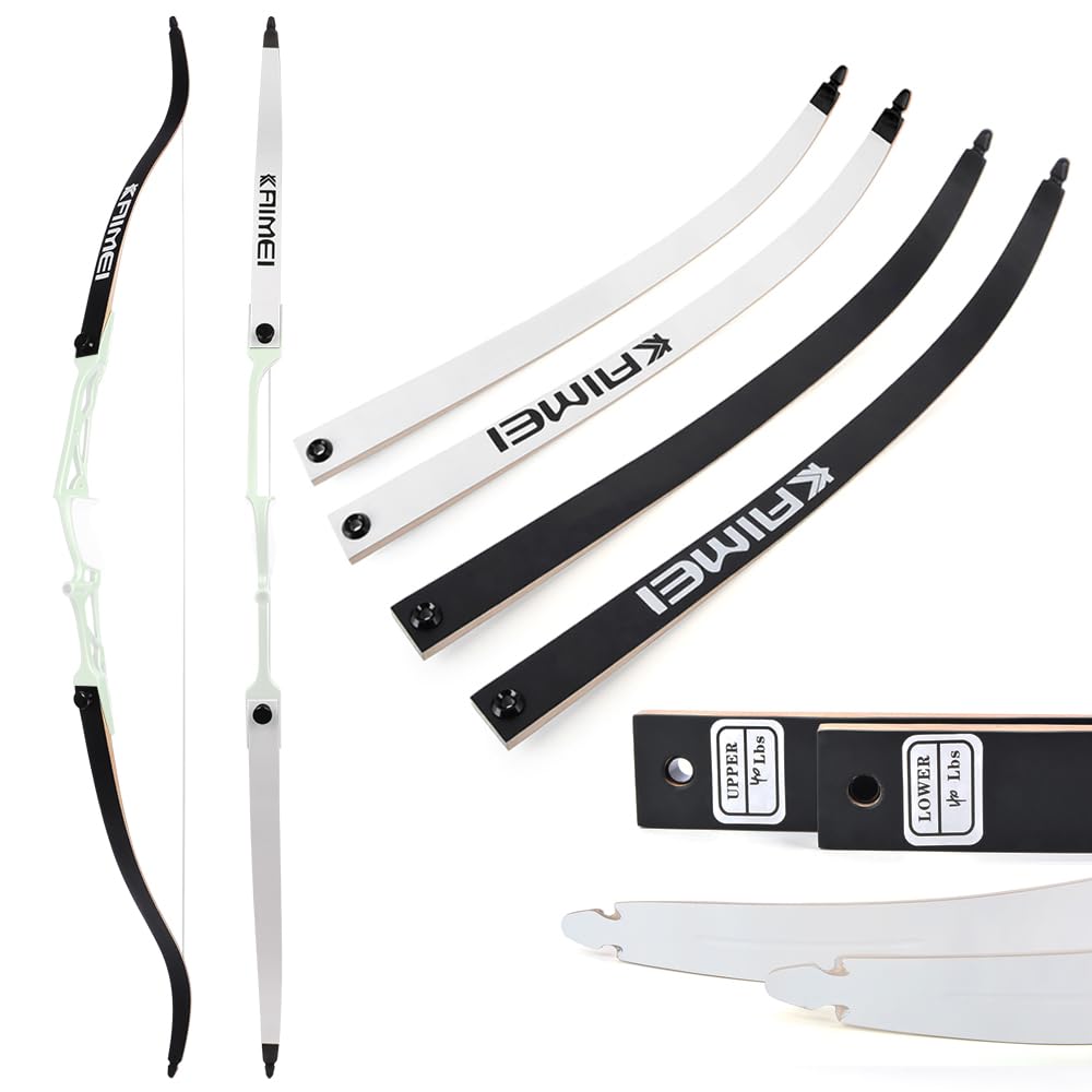 surwolf Takedown recurve bow limbs 66/68/70" Competition Recurve Bow for Beginners 12-40lbs Archery target recurvebow Longbow Sportbow(white,66"-20lbs) — image 1