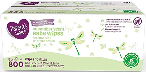 Image of Parent's Choice Refreshing Cucumber Scent Baby Wipes 800 Quilted Sheets