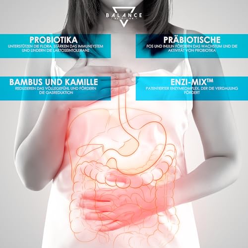 PROBIOTIKA UND PRÄBIOTIKA - 240 KAPSELN | Probiotika Kapseln | Probiona Kulturen Komplex Kapseln | Präbiotika, Verdauungsenzyme + Inulin | Flora Aufbau | Bis zu 20 Mrd KbE