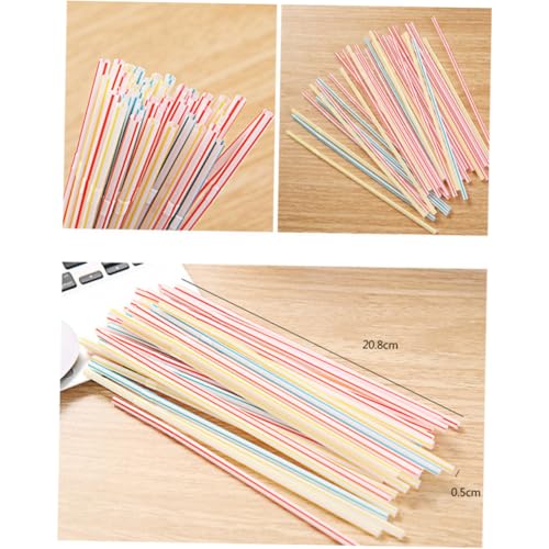 Luxshiny 600 pitillos flexibles de plástico desechables coloridos miniatura 2