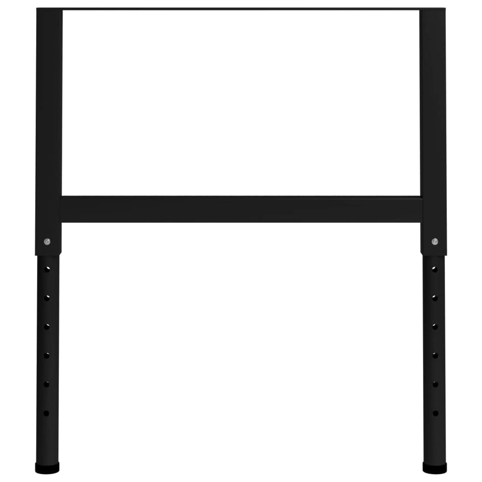 Homgoday Bastidores para banco de trabajo 2 piezas de metal 85 x (69-95,5) cm negros, banco de trabajo para garaje taller