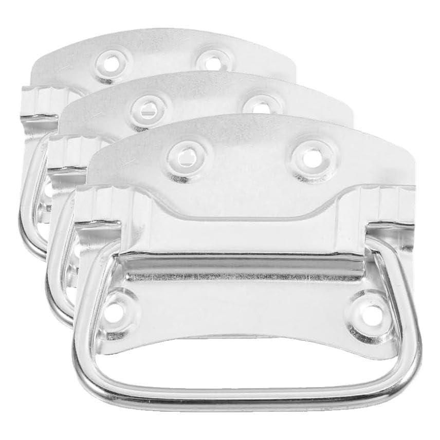 Image of MAGICLULU 2Pcs Heavy Duty Chest Handles, Zinc Plated Case Pull Handle for Toolbox, Chest, Trash Can, Cabinet, Galvanized Buckets Silver (Pack of 3)