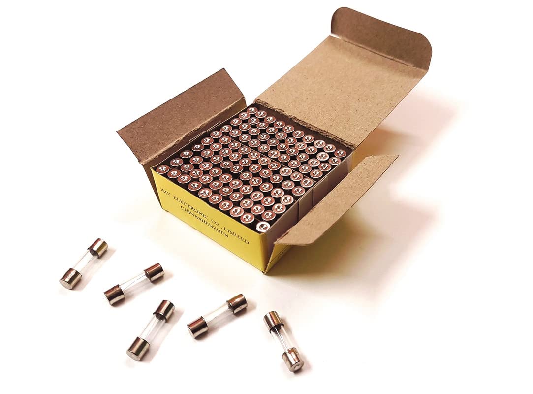 ERH India (Pack of 100) 250 Volts 5 Amp Fast Blow Type Glass Tube Fuses 5 x 20mm Fuse Glass 5 Ampere
