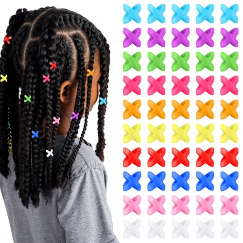 Ptwola 100 Stück Kunststoff Perlen Haare Bunt Haarperlen Klipsen Haarclips Bonbonfarben Dreadlock Haarschmuck glitzernde Ponyperlen großes Loch mehrfarbig Perlenset für Zöpfe Kinder Frauen Basteln