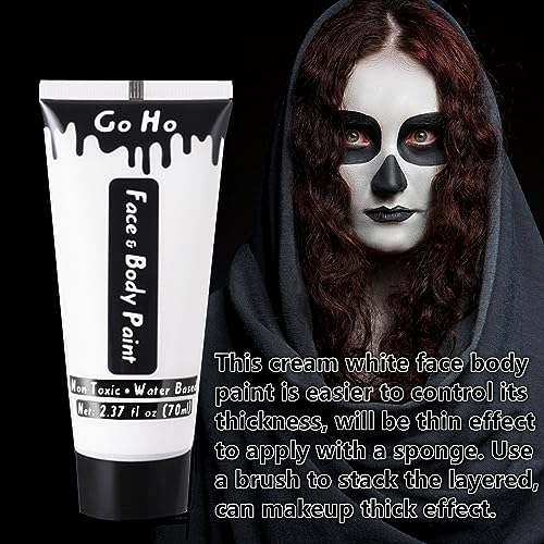 image for Go Ho Clown White Body Paint Washable(2.37oz),Water Based Professional