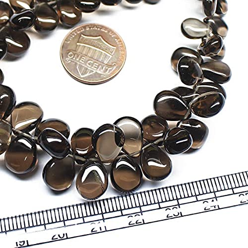 Quartz fumé poire facetté 8-10mm perles naturelles pour création bijoux