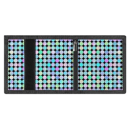 Pastel Dot Grid Print Wallet for Men, 8 Credit Card Holder Slim Minimalist Front Pocket Small Mens Bifold Wallets3