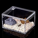 Reptilienzuchtbox,Terrarium Transportbox,Fütterungsbox Aus Acryl,Reptilien-Zuchtbox Transparent Belüftet,Transparente Reptilienzuchtbox,Mit Schiebedeckel,für Insektenreptilien Vogelspinnen Amphibien