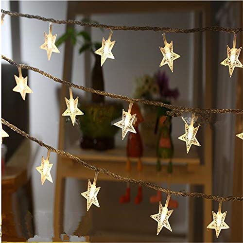 Image of KharidoLive 20 LED Star 4 Meter Long String Lights Ganpati Diwali Christmas (Warm White)
