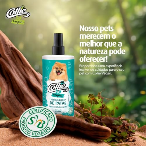Collie Vegan Higienizador De Patas Para Cães E Gatos Collie 250Ml Transparente