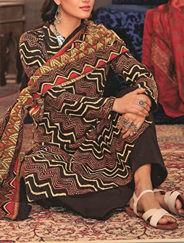 ladyline Womens Pashmina Ethnic Printed Salwar Kameez Suit Indian Dress2