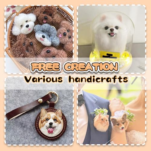 Image of Nuvretk 7 Cute Silicone Molds for Needle Felting - Dog Nose Shapes for Stuffed Animals, DIY Crafts, and Accessories (Triangle)