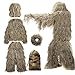 CurcKua Ghillie Suit 3D Camo Leafy Lightweight Hunting Clothes for Men Breathable Ghillie Poncho for Hunters, Sniper Airsoft, Paintball, S Gilly Suit Hunting Camo Airsoft
