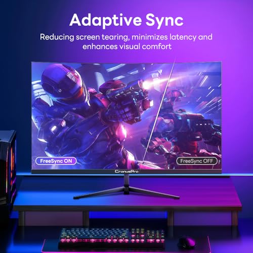 CronusPro 24 Inch Curved Gaming Monitor, FHD 1920 x 1080, 165Hz, 1ms MPRT, 1650R, VA Panel, 16:9, AMD FreeSync, HDMI/DisplayPort, VESA, sRGB 99%, HDR10, Eye Care, PC Monitor for Gaming Office Black - Image 4