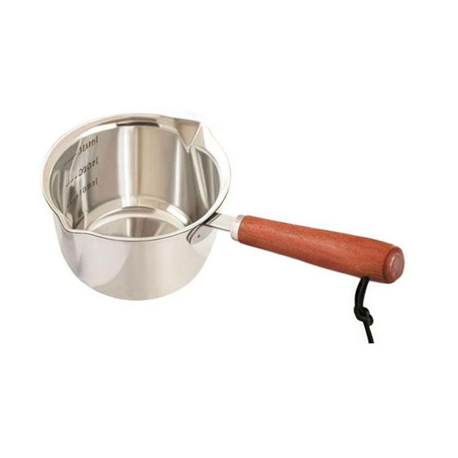 TFAOYS Wooden Handle Stainless Steel Milk Pan for Melting Butter and Warming Sauces Wooden Handle Saucepan