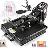 Whubefy Heat Press Machine 15x15 with Fully Slide Out Drawer, 1200W Heat Press Machine for T Shirts Printer, Heat up Fast&Even, Sublimation Shirt Press Machine for Mouse Pad, Pillow, Coaster, Puzzles