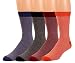 Non Sweat Men's Crew Socks, Astd Colors, Ultra Soft Viscose Bamboo -4 Pack, Size 10-13, Fits Men’s Shoe Sizes 8-12