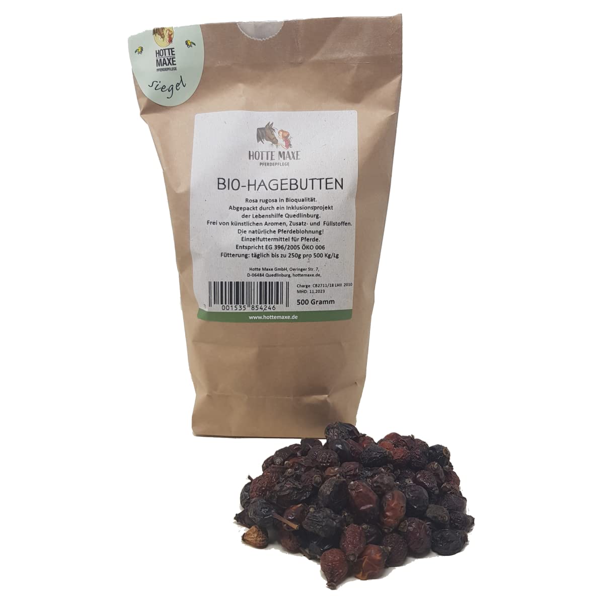 Hagebutten für Pferde - Leckerlies direkt aus der Natur, 5kg Karton