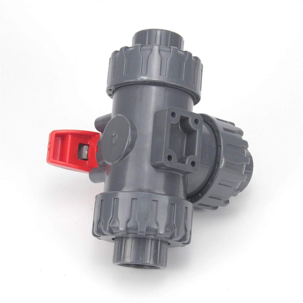 Zawór izolacji złącza kranu Zawór kulowy trójdrożny PVC typu L/T do złączek rurowych UPVC, nawadnianie ogrodu, wiele rozmiarów(T Style,DN25(32mm))