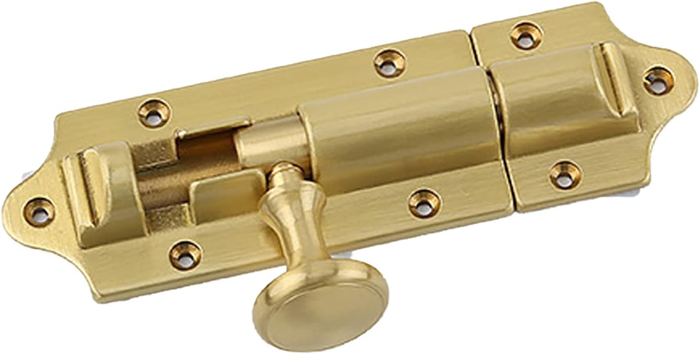 Heavy Duty Door Security Slide Latch Lock Durable Barrel Bolt with Antique Finish for Privacy(Short 14.5cm)
