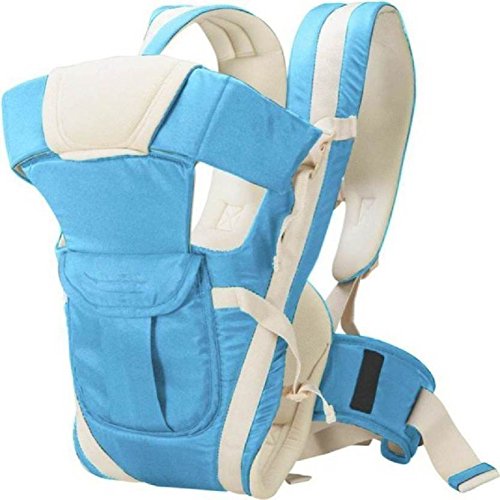 Ineffable Baby Carrier Bag Kangaroo Design Sling 4 in 1 Ergonomic Style With Adjustable Shoulder Strap & Hip support Basket for Front Back Use for Mother Child Infant toddlers Travel - 0-2 year Sky Blue-picture-22