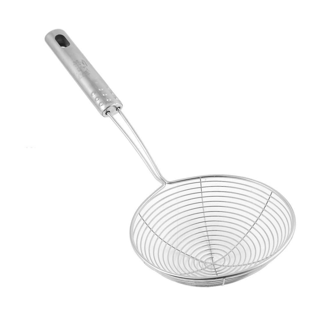 CAKEEYUM Kitchen Skimmer Multi Function Metal Cookware Spider Strainer Portable Baking Frying Filter kitchen skimmer, strainer ladle, spider, stainless steel wire, spoon for f