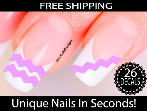 THICK Chevron Nail Stickers - Chevron Nail Art (Lovely Lavender)