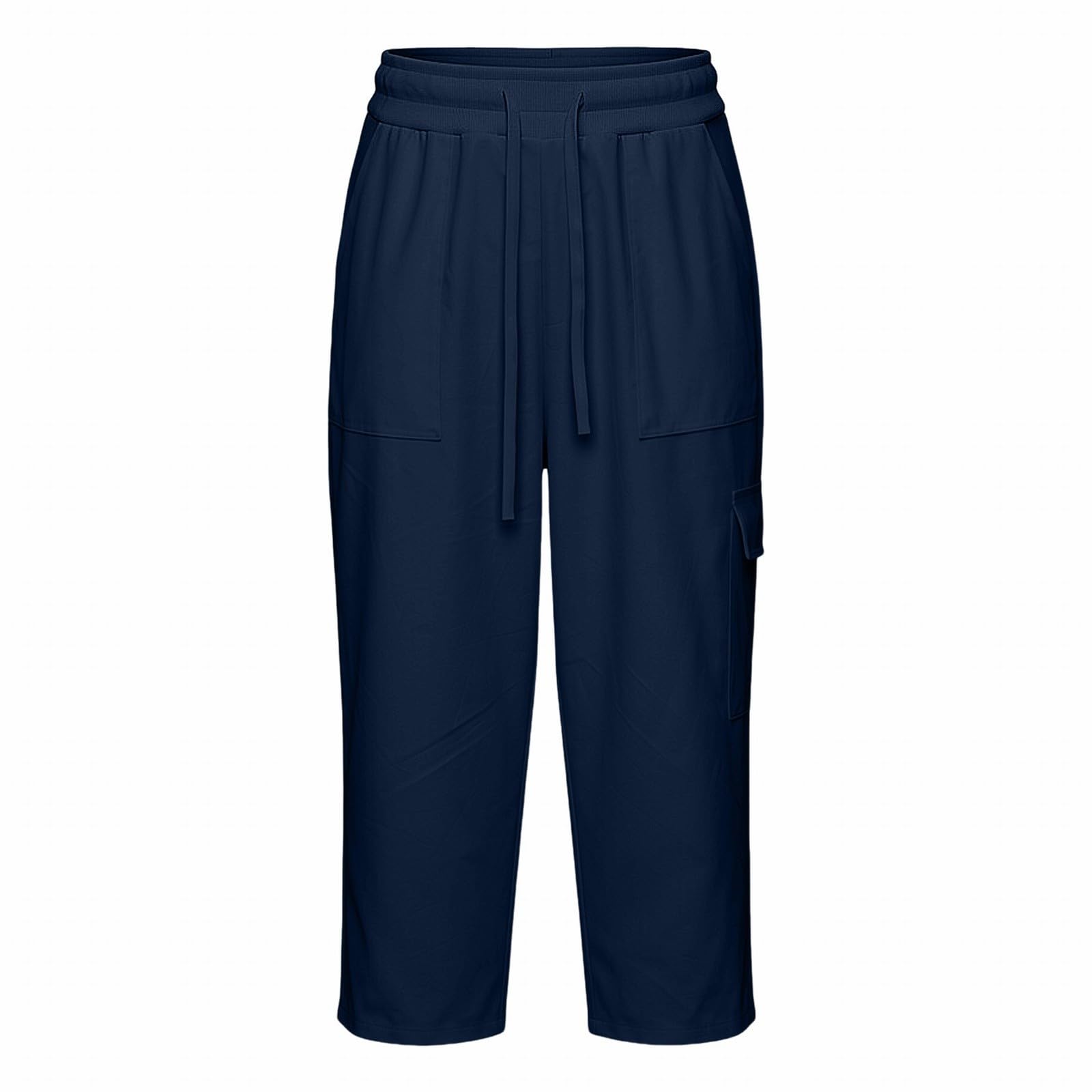Pantaloni capri estivi da donna, a 3/4, gamba dritta, per il tempo libero, con tasche laterali, vestibilità regolare, comodi per tutti i giorni, casual, tinta unita, moderni, indeformabili, eleganti