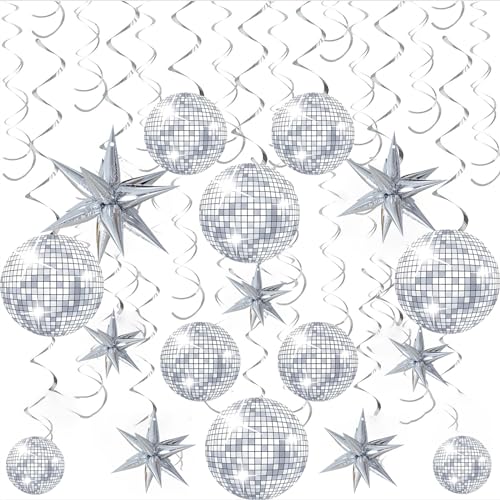 Suspension étoile en papier rétro : lot de 60 décorations légères pour soirée disco