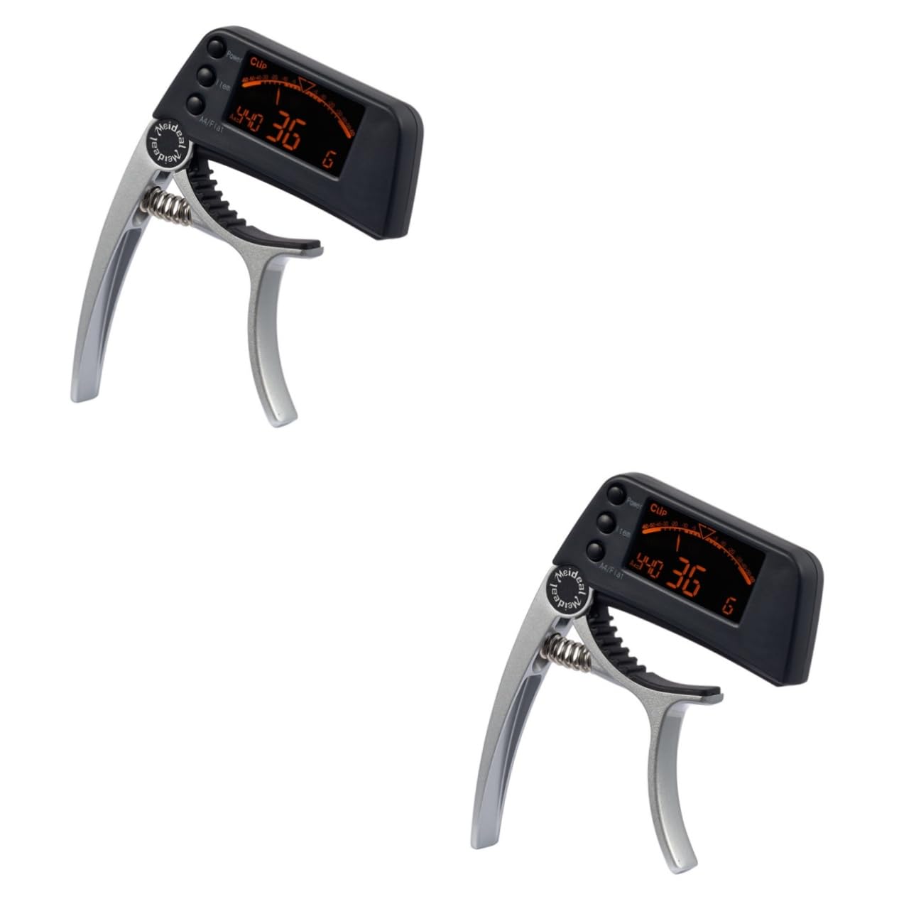 Toyvian 2pezzi Clip Accordatore Digitale Lcd Con Capotasto Per Chitarra Acustica e Elettrica Strumento Di Sintonia Per Chitarra Ukulele e Banjo Argento