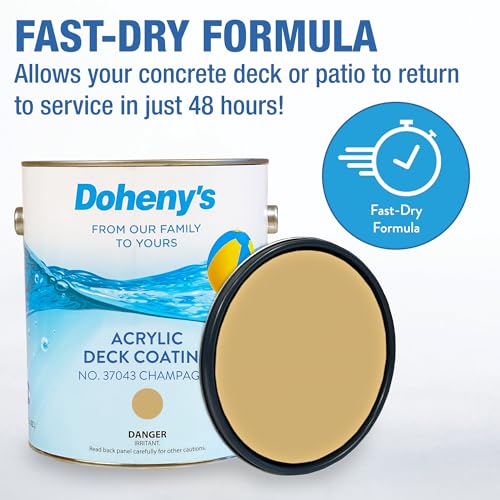 Image of Doheny's Deck Coating, Champagne Pool & Patio Surface Paint, 128 fl oz