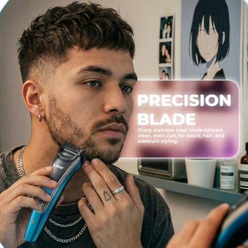 Image of VGR V-052 Beard Trimmer for Men| 12 Weeks of Trimming, 120 Min Runtime| USB Charging, Cordless Use| 20 Length Settings| Self Sharpening Stainless Steel Blades| Full Body Trimmer| 2-Year Warranty