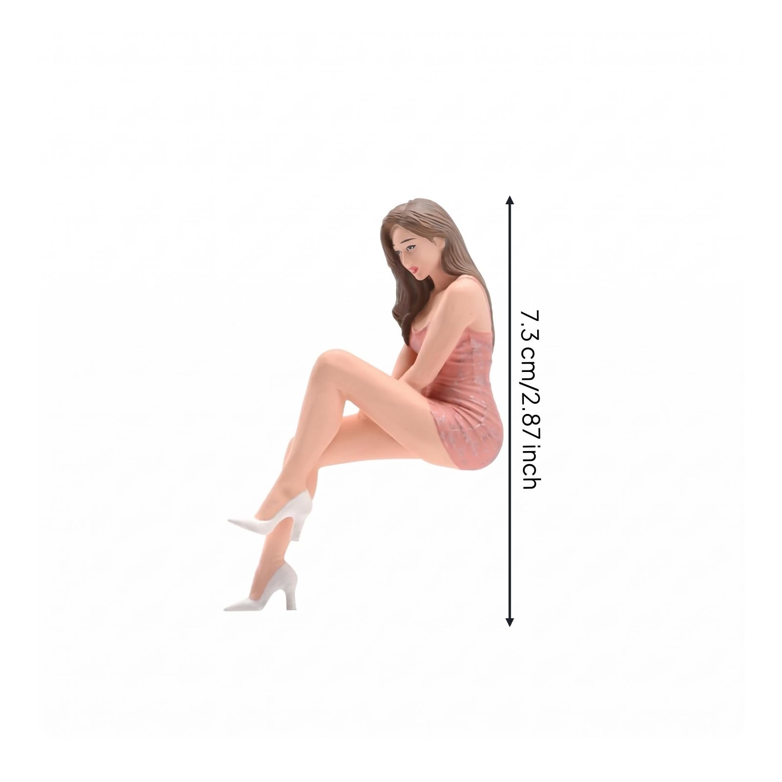 predolo Handbemalte Miniaturfigur Detailreich Sitzende Frauenfigur Hohe Absätze Resinfigur für Miniaturszenen, Modellanlagen, 1/18, Sitzende Frau Mit Gekreuzten Beinen, Fein Bemalt