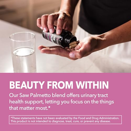 Image of Saw Palmetto for Women with Biotin 5000mcg - Powerful DHT Blocker to Support Hair, Skin, and Nail Health - 60 Count - Vegan, Non-GMO Vitamin for Stronger, Fuller Looking Locks - 1 Month Supply