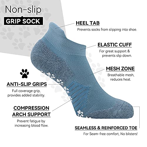 Image of KitNSox 2 Pack Non Slip Grip Yoga Socks for Men Women, Non Skid Cushioned Hospital Maternity Ballet Pilates Floor Dance Socks