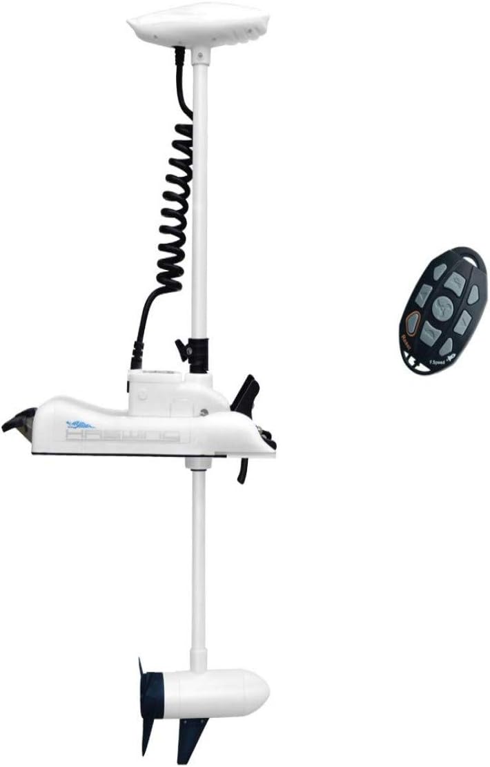 HASWING Trolling Motor for Boat Fishing - Cayman W 24V 80lb 60“ Shaft Adjustable&Portable Electric Bow Mount. Remote for Speed Control. for Saltwater and Freshwater. Battery Powered Inflatable Kayak