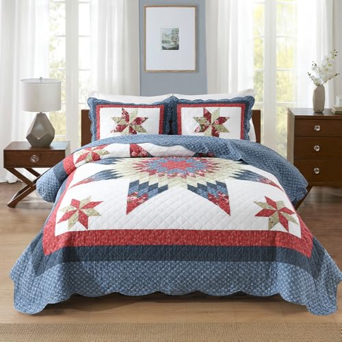 camandy Cotton Quilt Bedding Sets 3 Pieces Soft Reversible Coverlets