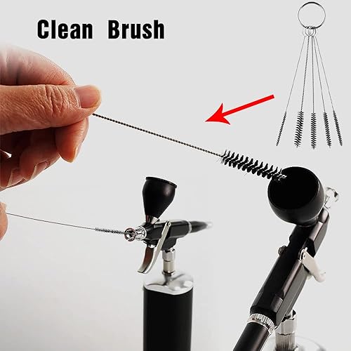 Miniatura 8 de Evargc Kit de aerógrafo, aerógrafo inalámbrico recargable con compresor de arranqueparada automática pistola de aerógrafo de 0.012 in, boquilla de