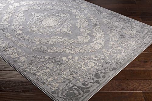 Surya Khartoum Vintage Rug - Area Rugs Living Room, Hallway, Bedroom - Chic Neutral Scandi Rug, Traditional Boho Rug Style, Natural Easy Care Pile - Large Rug 160x220cm Grey Rug