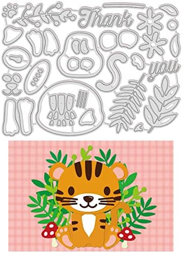 BENECREAT Dog Metal Cutting Dies Stencil Template Carbon Steel Puppy Embossing Tool Die Cut 12.5x9.8cm for Card Making Album Paper Scrapbooking DIY Dies Craft