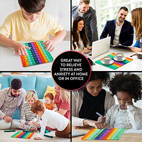 Multiplication Game Chart Pop It Fidget Math Manipulatives Games Table Rainbow Reversible Sensory Toys Flash Cards Stress Popper Relief Anxiety Adhd Autism Adults Kids Childre #TOP5